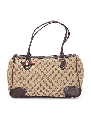 FWRD Renew Gucci Princy Tote Bag in Beige
