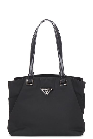 バッグ PRADA TESSUTO NYLON SHOULDER TOTE BAG FWRD Renew Prada Tessuto Tote Bag in Black | FWRD