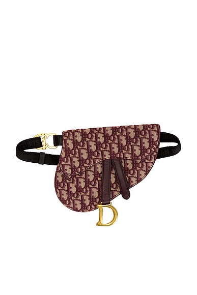 FWRD Renew Dior Saddle Belt Bag in Red