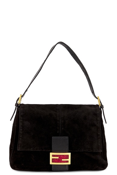 FWRD Renew Fendi Mama Baguette Shoulder Bag in Black