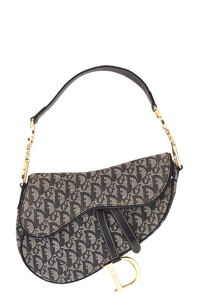 FWRD Renew Dior Trotter Oblique Saddle Bag in Blue