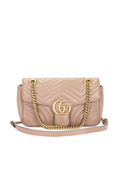 FWRD Renew Gucci GG Marmont Shoulder Bag in Porcelain Rose