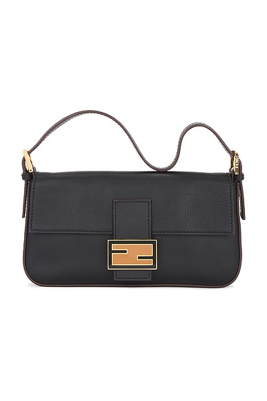 FWRD Renew Fendi Baguette Shoulder Bag in Black