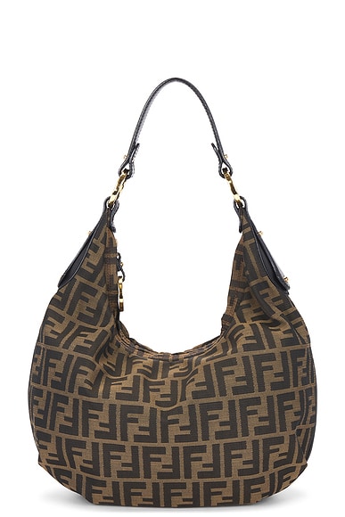 FWRD Renew Fendi Zucca Hobo Bag in Brown