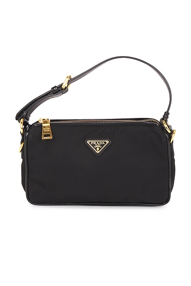 FWRD Renew Prada Tessuto Pouch in Black