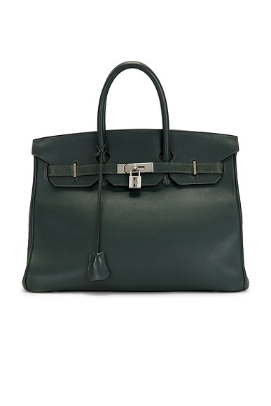 FWRD Renew Hermes Swift Birkin 35 Handbag in Vert Anglais