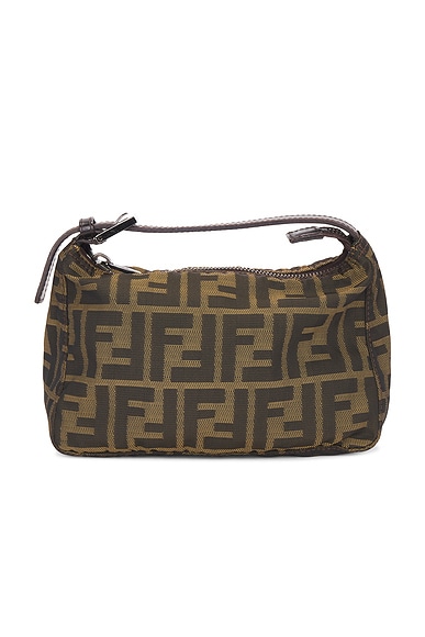 FWRD Renew Fendi Zucca Vanity Handbag in Brown