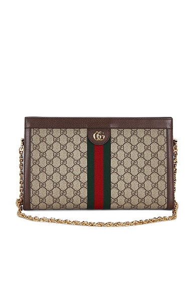FWRD Renew Gucci Ophidia Shoulder Bag in Brown