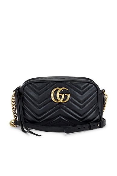 FWRD Renew Gucci GG Marmont Shoulder Bag in Black
