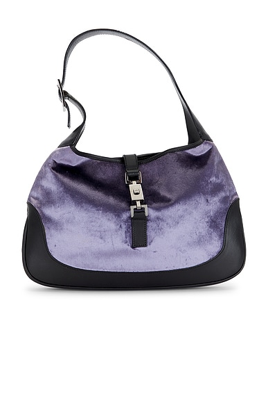 FWRD Renew Gucci Velvet Jackie Hobo Bag in Purple