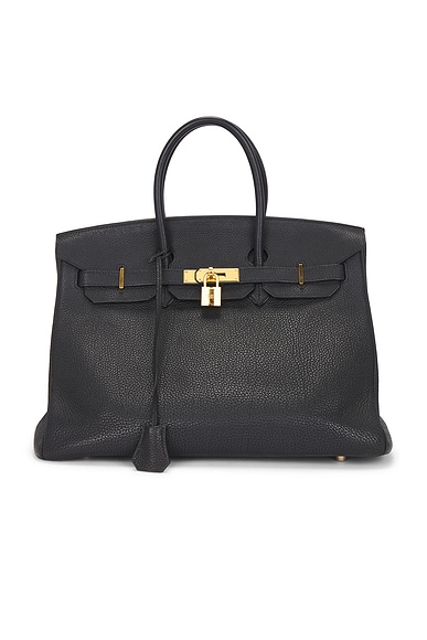 FWRD Renew Hermes Togo Birkin 35 Retourne Handbag in Etain