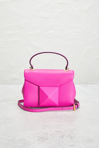 Pre-owned Valentino Garavani Mini One Stud Top Handle Bag In Pink