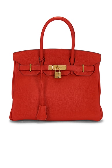 FWRD Renew Hermes Togo Birkin 30 Handbag in Rouge Grenat