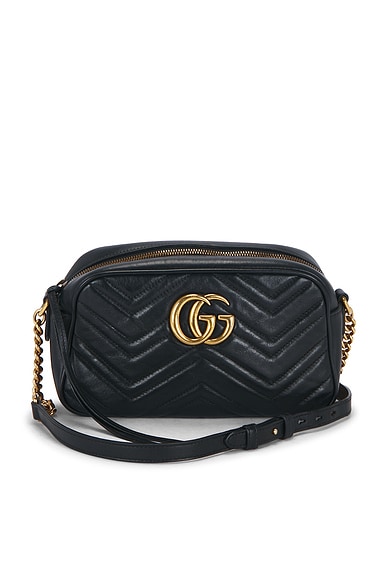 FWRD Renew Gucci GG Marmont Shoulder Bag in Black