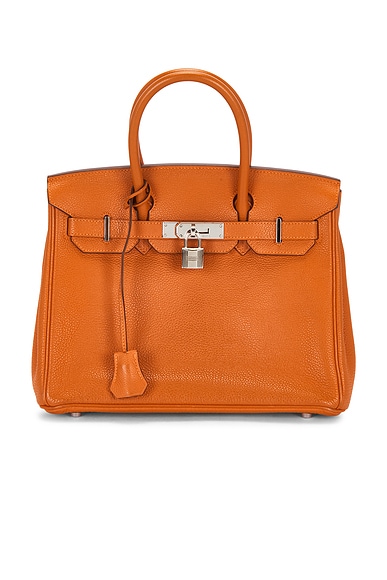 FWRD Renew Hermes Taurillon Clemence Birkin 30 Handbag in Potiron