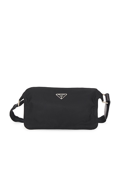FWRD Renew Prada Tessuto Belt Bag in Black