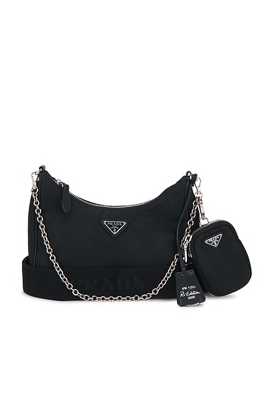 FWRD Renew Prada Re-Edition 2005 Re-Nylon Shoulder Bag in Black