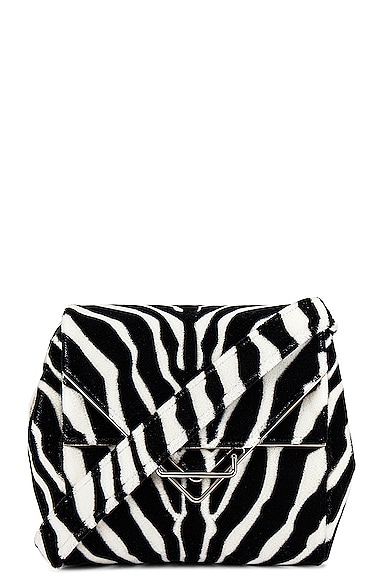 FWRD Renew Bottega Veneta Tufting Triangle Flap Bag in Black & White