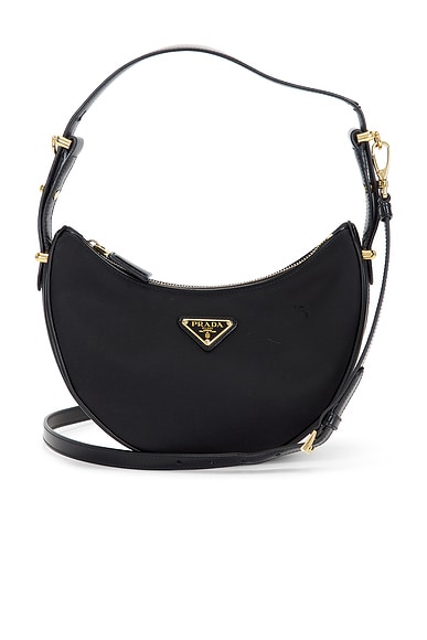 FWRD Renew Prada Arque Shoulder Bag in Black
