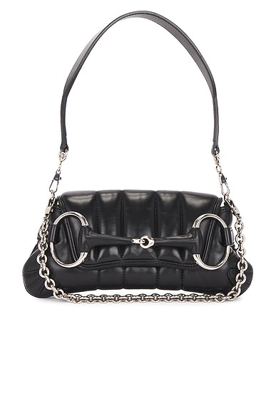 FWRD Renew Gucci Horsebit Clutch in Black