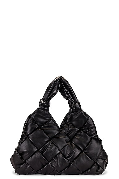 FWRD Renew Bottega Veneta Large Intreccio Soft Supple Bag in Black