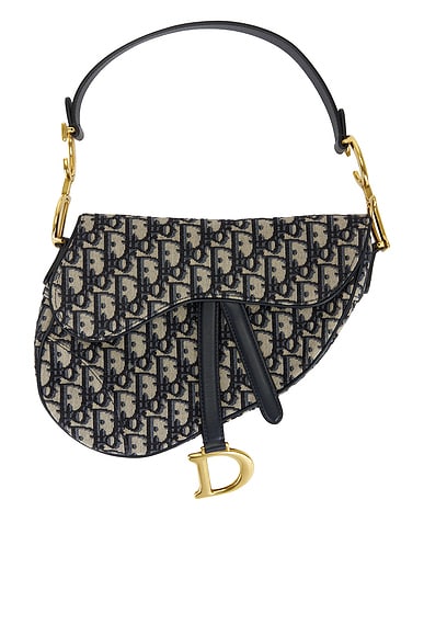 FWRD Renew Dior Trotter Oblique Saddle Bag in Blue