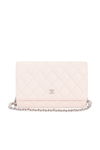 FWRD Renew Chanel Caviar Wallet On Chain in Pink