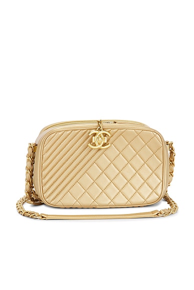 FWRD Renew Chanel Lambskin Coco Boy Camera Bag in Gold