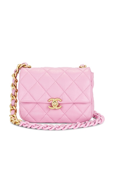 Chanel Lambskin Mini Lacquered Chain Flap Bag