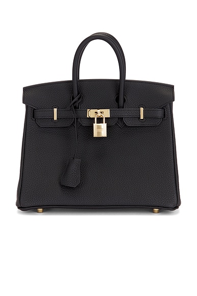 FWRD Renew Hermes Togo Birkin 25 Handbag in Noir