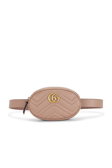 FWRD Renew Gucci GG Marmont Belt Bag in Neutral