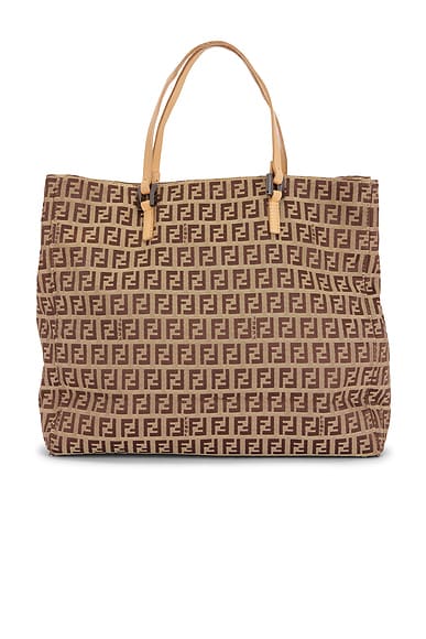 FWRD Renew Fendi Zucchino Tote Bag in Neutral