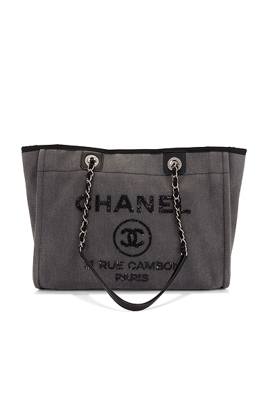 FWRD Renew Chanel Small Deauville Tote Bag in Gray
