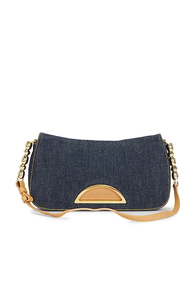FWRD Renew Dior Denim Maris Pearl Shoulder Bag in Blue