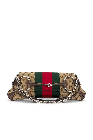 FWRD Renew Gucci Horsebit Clutch in Brown