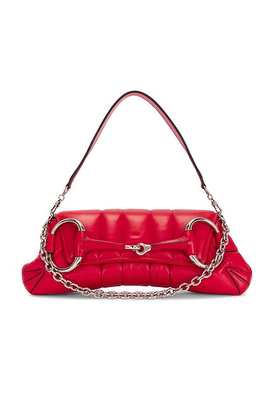 FWRD Renew Gucci Horsebit Clutch in Red