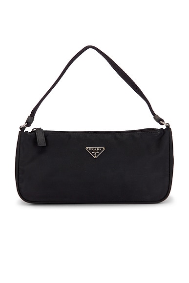 FWRD Renew Prada Tessuto Pouch in Black