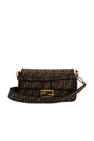 FWRD Renew Fendi FF 1974 Baguette Shoulder Bag in Tobacco Brown