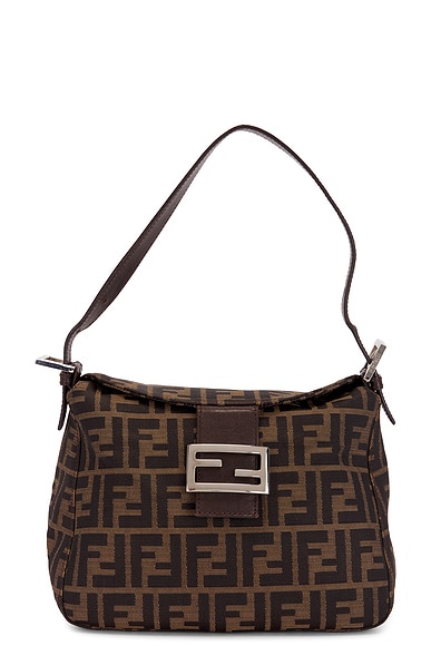 FWRD Renew Fendi Zucca Mama Baguette Shoulder Bag in Brown