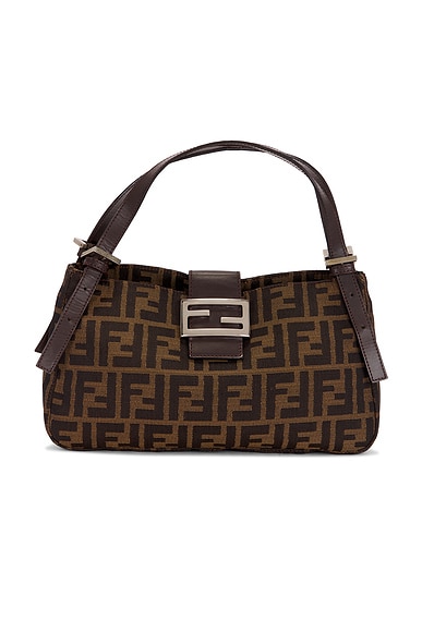FWRD Renew Fendi Zucca Shoulder Bag in Brown
