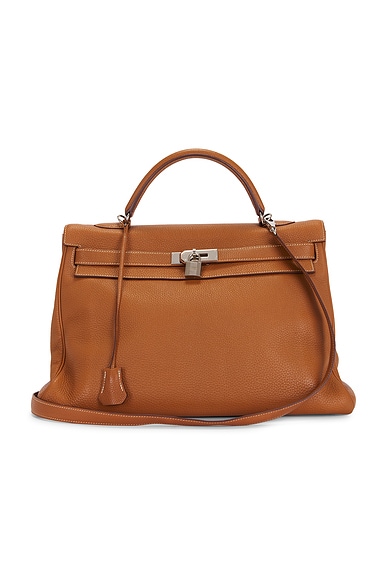 FWRD Renew Hermes Togo Kelly 40 Handbag in Gold