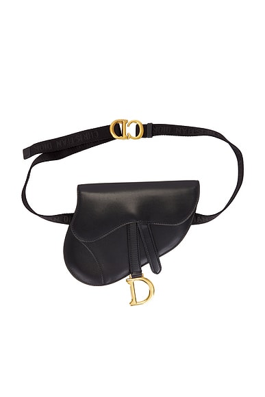 FWRD Renew Dior Saddle Belt Bag in Black