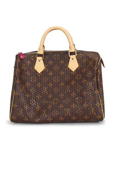 FWRD Renew Louis Vuitton Monogram Perforated Speedy 30 Handbag in Brown