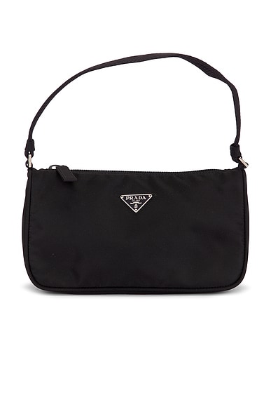 FWRD Renew Prada Tessuto Pouch in Black