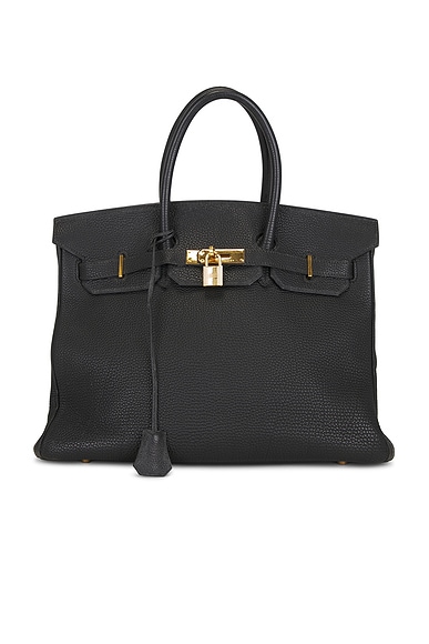 FWRD Renew Hermes Togo Birkin 35 Retourne Handbag in Noir