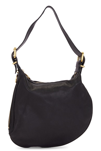 FWRD Renew Fendi Selleria Oyster Shoulder Bag in Black