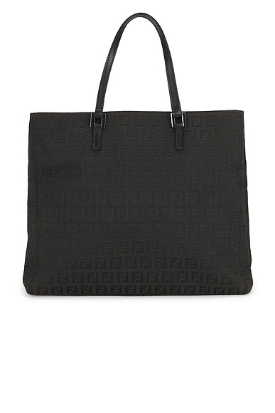 FWRD Renew Fendi Zucchino Tote Bag in Black