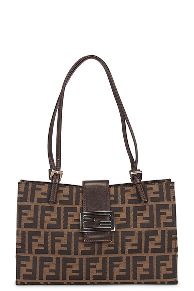 FWRD Renew Fendi Zucca Tote Bag in Brown