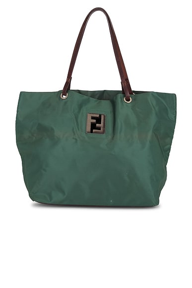 FWRD Renew Fendi Tessuto Tote Bag in Green