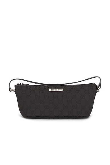 FWRD Renew Gucci GG Boat Pochette Shoulder Bag in Black